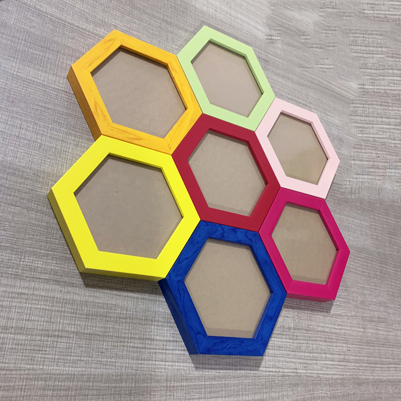 Hexagonal Photo Frame, Hexagon Diamond-Shaped, Special-Shaped, Kindergarten Corporate Culture Background, Paint-Free Dopamine Photo Frame for Wall Hanging Hexagonal Photo Frame, Hexagon Diamond-Shaped, Special-Shaped, Kindergarten Corporate Culture Background, Paint-Free Dopamine Photo Frame for Wall Hanging