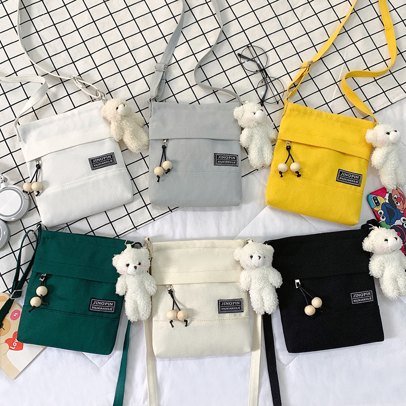 Canvas Small Bag for Mobile Phones, Women's New Style 2021, Student Korean Style, Simple and Versatile, Single Shoulder Cloth Bag, Crossbody Bag Canvas Small Bag for Mobile Phones, Women's New Style 2021, Student Korean Style, Simple and Versatile, Single Shoulder Cloth Bag, Crossbody Bag