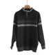 2025 Half Turtle Collar Open Zipper Striped Sweater Men's Autumn and Winter Casual Sweater Men's Wool Bottoming Sweater Trendy