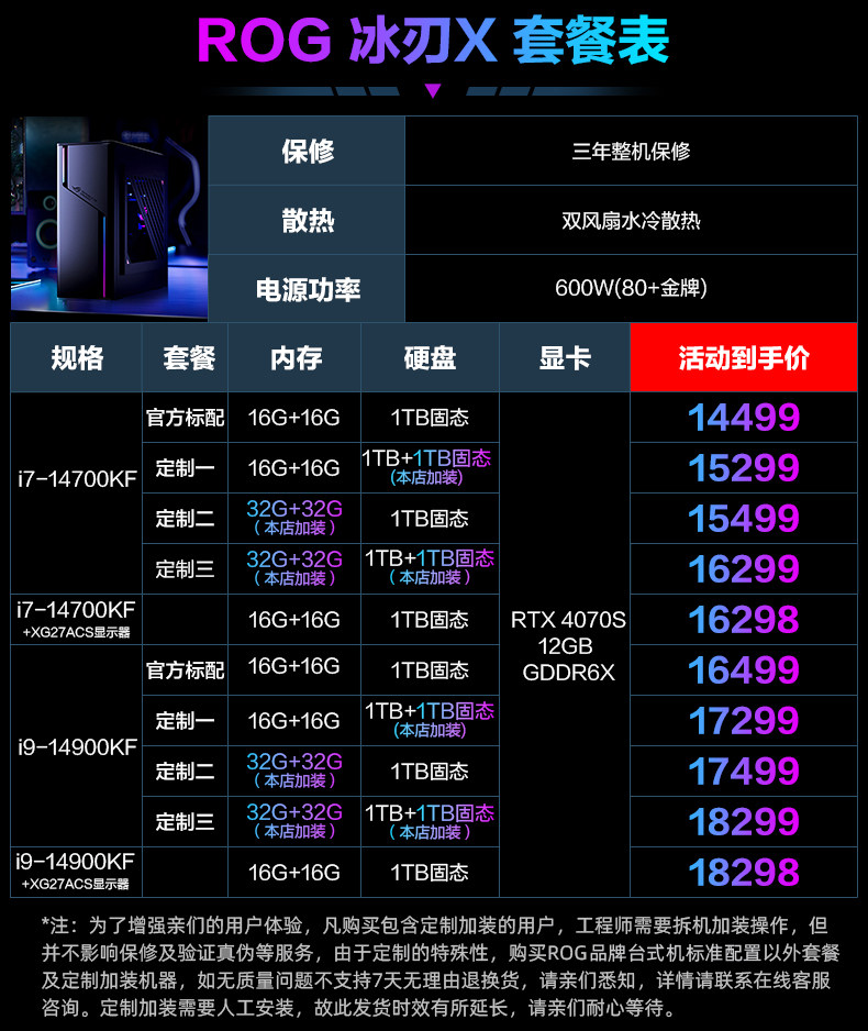  играть черный укун Rog Ice Blade x 14 поколение 14700KF /14900KF 4070S с водяным охлаждением излучающий Игры игра маленький главная эвм офис настольный компьютер компьютер Курица живая машина rog/Republic of gamers