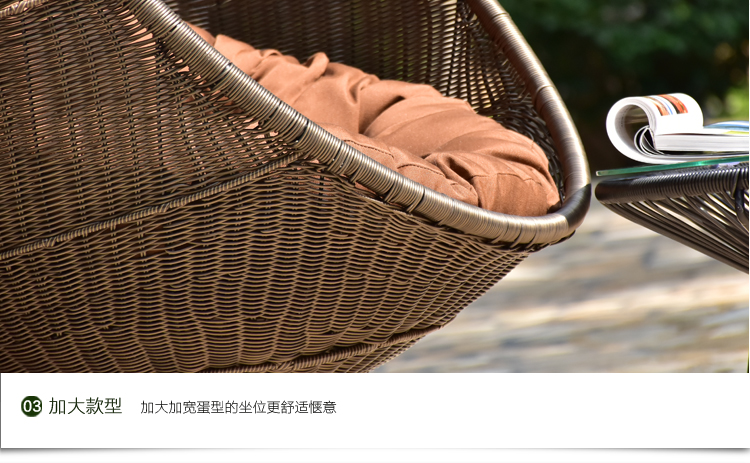 Biệt thự sân giải trí đồ nội thất vườn đu ngoài trời treo ghế ban công giải trí ghế wicker ngoài trời treo giỏ rocking chair phong cách Châu Âu bàn gỗ ngoài trời