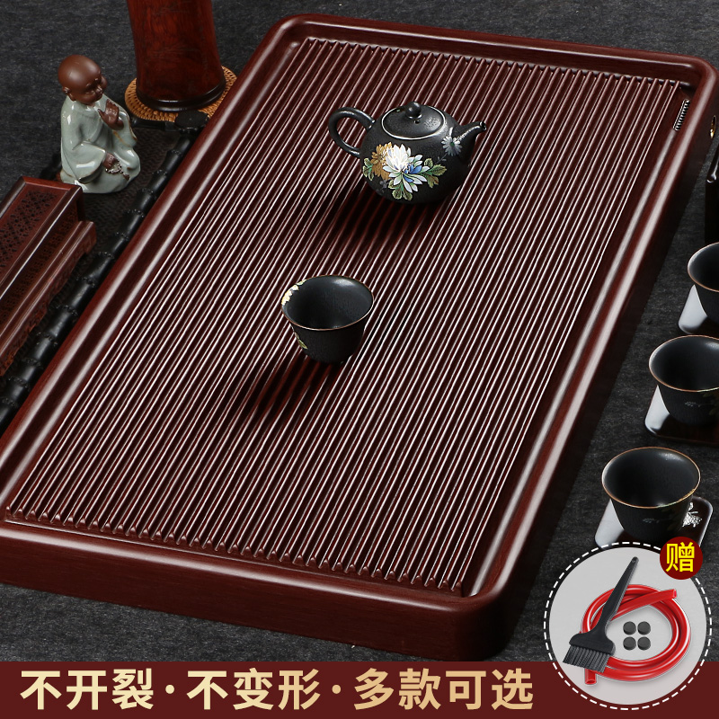 God sculpted electric wood tea tray Germany 32 electric rubber wood home tea table minimalist Gongfu tea with large single layer of tea sea