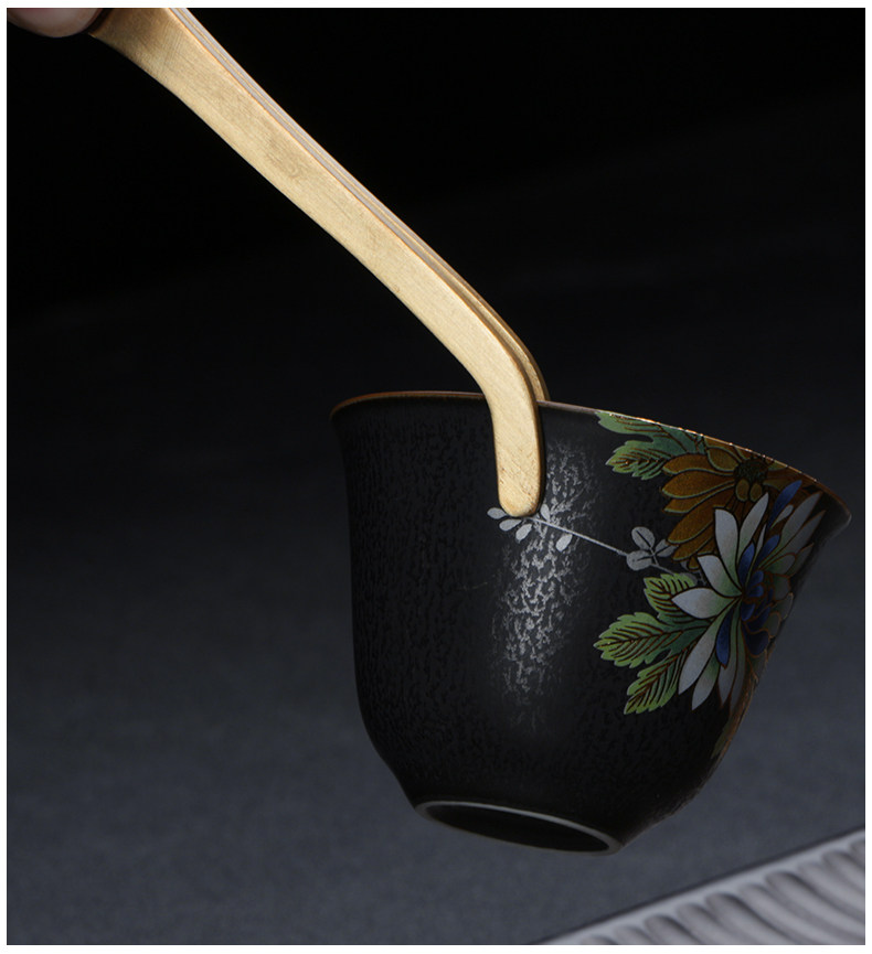 黑檀木铜茶夹花梨木实木茶叶夹家用泡茶茶杯夹功夫茶具配件茶镊子-阿里巴巴