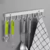 Free hole hook Space aluminum kitchen wall hanging hook hook hook row hook Powder room bathroom coat hook Sucker type