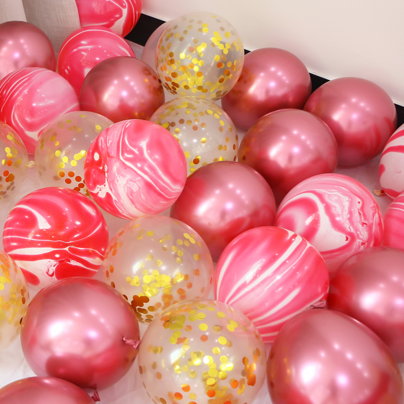 Net red wedding balloon Macaron birthday decoration Wedding room wedding wedding red balloon opening scene decoration