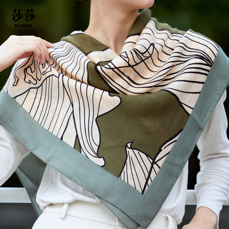 Salsa scarf shawl dual-use early autumn new fine imitation sheep wool warm square scarf temperament versatile commuting thin section