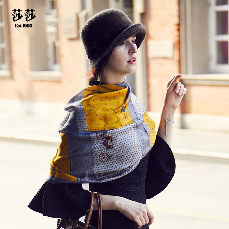 Sasha Brands Official Shop New Scarves Lady Printed Silk Scarves -100% Mulberry Silk Scarves