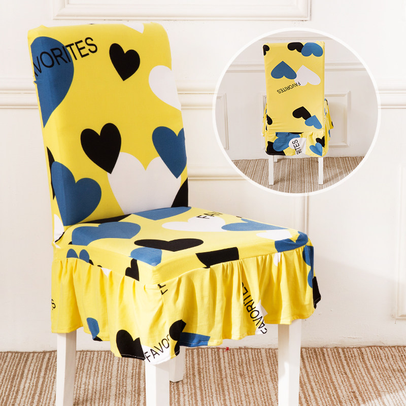 Dining room seat cover Skirt swing one-piece Hotel hotel household elastic chair cover cover Nordic simple chair back cover