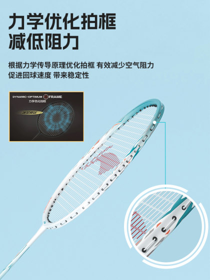李宁羽毛球拍正品全碳素超轻雷霆9碳素纤维小钢炮专业单双拍球拍