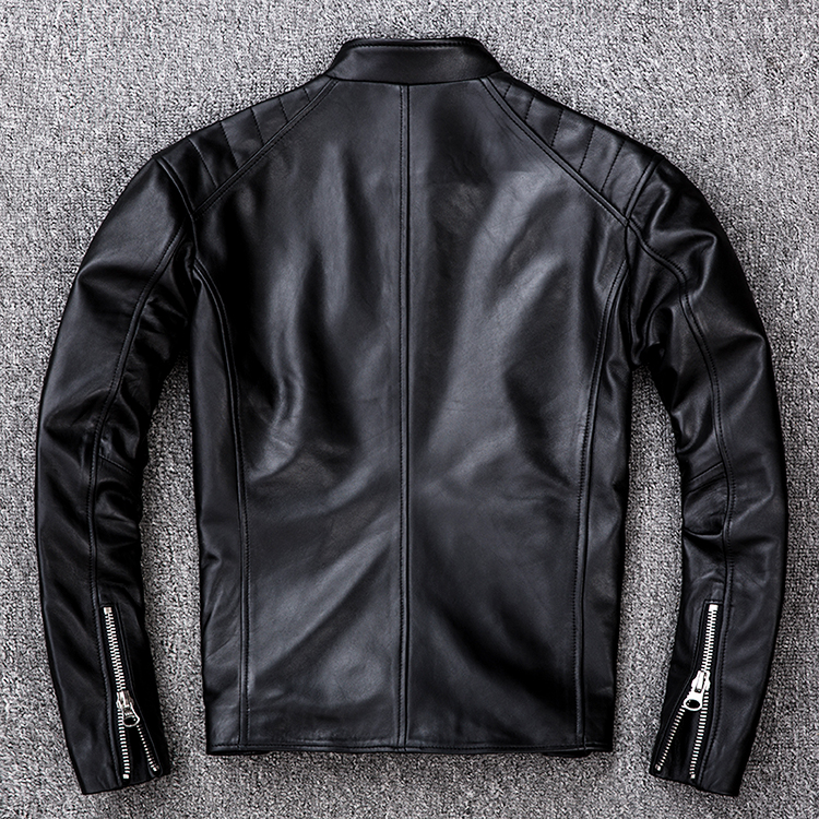 Nhà máy đặc biệt rò rỉ lớp da cừu đầu tiên áo khoác bomber nam