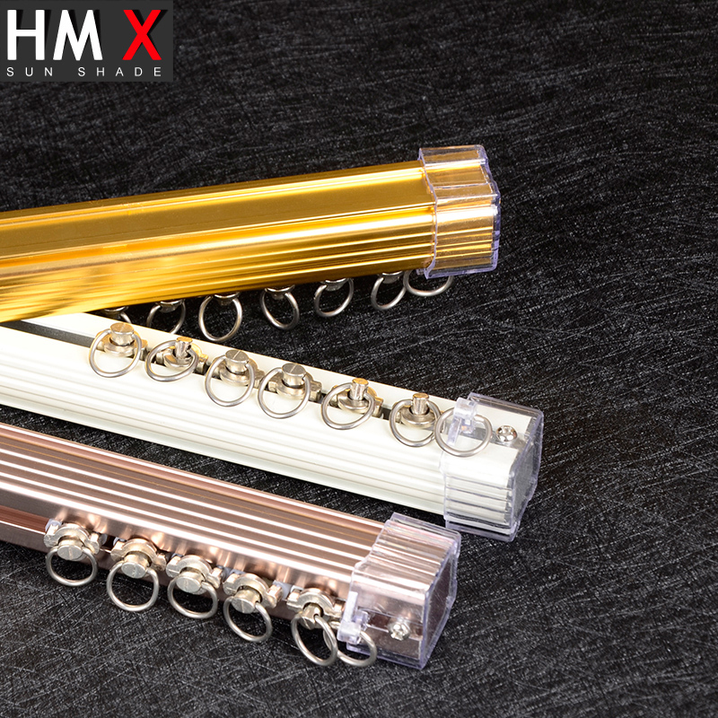 Good dream star heavy aluminum curtain track straight curved rail curtain rod Nano slide single and double rail guide rail Roman rod