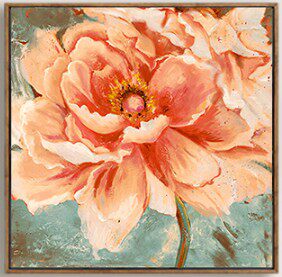 New printed France DMC cross embroidered cozy hall bedroom dining room Xuanguan painting romantic peony flowers open