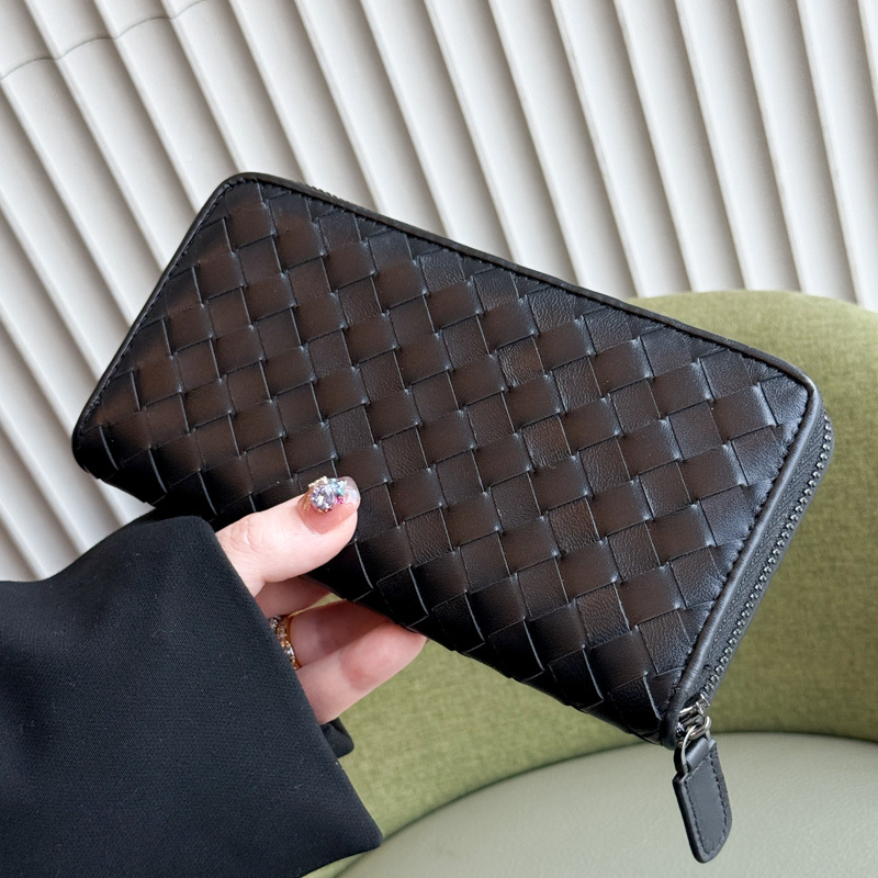 High-Quality Woven Sheepskin Long Wallet for Women, New Multi-Card Slot, Large-Capacity Zipper Clutch, Card Holder for Card Holder High-Quality Woven Sheepskin Long Wallet for Women, New Multi-Card Slot, Large-Capacity Zipper Clutch, Card Holder for Card Holder