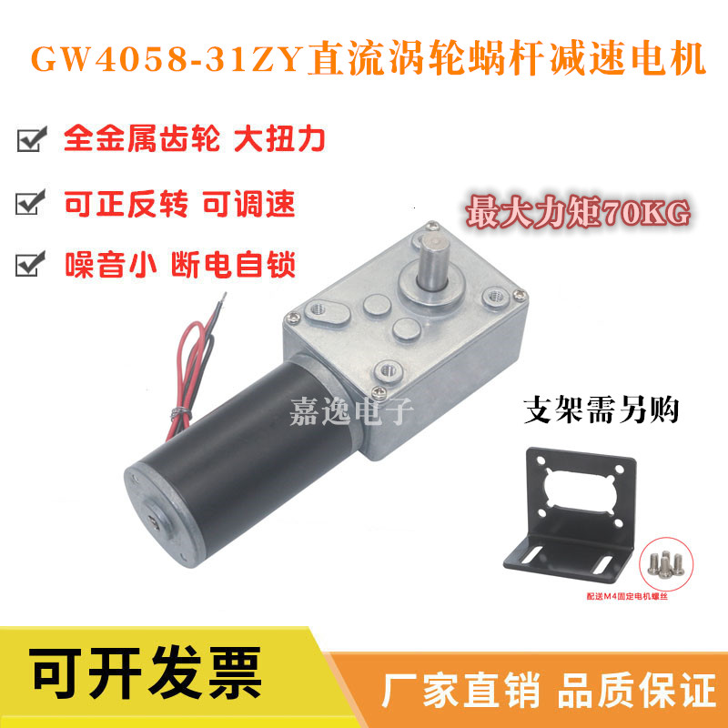 31ZY permanent magnet DC deceleration motor 6v12v24v high torque forward and reverse turbo worm self-locking motor