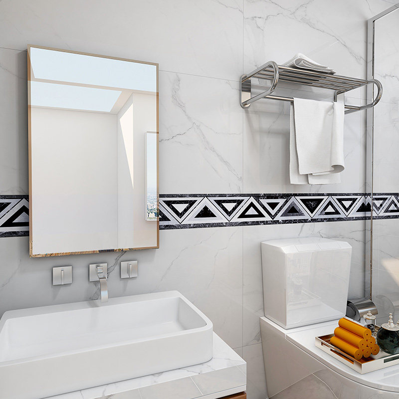 Powder room kitchen European waist line sticker Self-adhesive waterproof and oil-proof bathroom wall tile decorative skirting board wall sticker