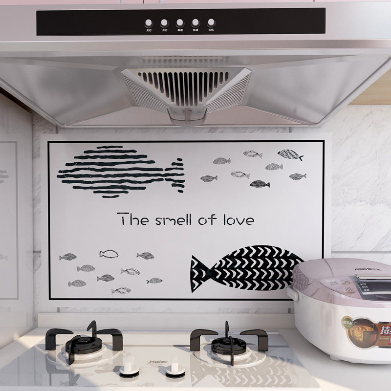 Kitchen Wall Decoration Anti-Oil Stickers Waterproof Self-Adhesive High Temperature Resistant Wall Sticker WALL PAPER RANGE HOOD TILE STICKER
