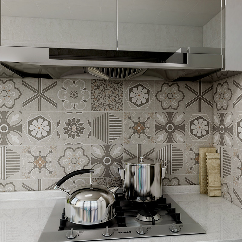 Kitchen Anti-Oil Sticker Anti-Water Cabinet Hearth with Decorative Tile Sticker painted European-style self-adhesive wall with high temperature resistant wall sticker