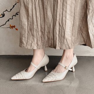 Italian Corso Venezia~Pointed-Toe Stiletto Mary Jane Shoes with a Single Strap, Stylish and Versatile, Comfortable High Heels