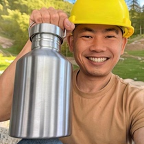 Large diameter large capacity single layer stainless steel kettle portable outdoor sports water cup food grade 304 mountaineering kettle