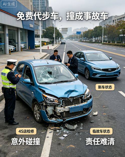 新车两天被撞成事故车!4S店代步撞车麦任划分与车主维权退换车实操