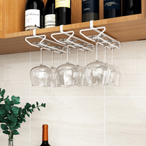 Nail-free kitchen punch-free wine glass rack Home goblet hanger Wine glass upside down hanging shelf