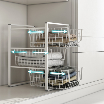 Wardrobe layered partition clothes storage clothing arrangement artifact pull-out shelf cabinet cabinet wardrobe basket
