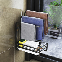 Wall hanging rag rack shelf washing dish cloth drain rack kitchen supplies household encyclopedia sponge hanger storage artifact