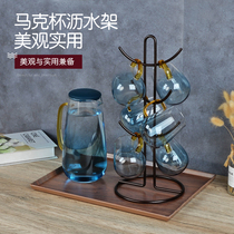 European style water cup shelf drain tray storage shelf storage creative tea cup holder upside down mug rack put cup holder