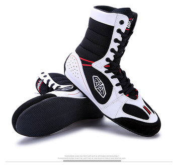 Mingsibo Men's High-Top Boxing Shoes Are Breathable and Wear-Resistant, Suitable for Professional Gym Training, Wrestling, Squats, Deadlifts, and Fighting