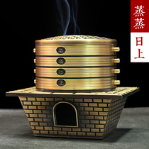 (Prosperous) Creative Pure Copper Sandalwood Burner Home Indoor Aromatherapy Burner Agarwood Burner Pan Incense Burner Tea Ceremony Decoration