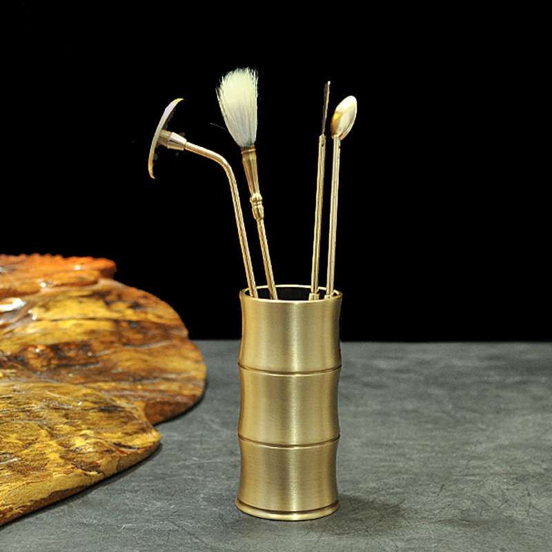 Pure Bronze Parsley Bottle Containing Bottle of Small Fragrant Powder Jar Balsami Balsami Powder Box Bamboo Festival Bottle Tool Suit Small Flower Insert Vase