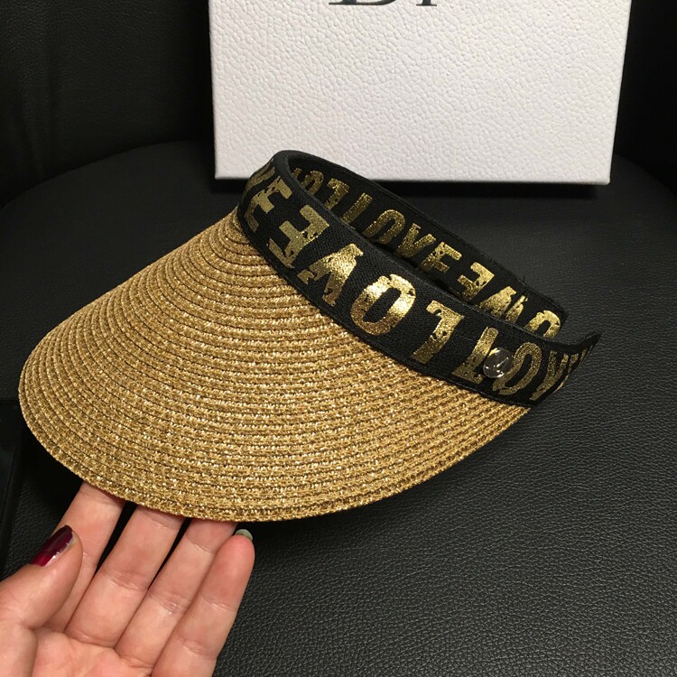 Women's summer hats, straw hats for face protection and sun protection, fashionable open-top versatile hats, letter casual cool hats, trendy detail image 9