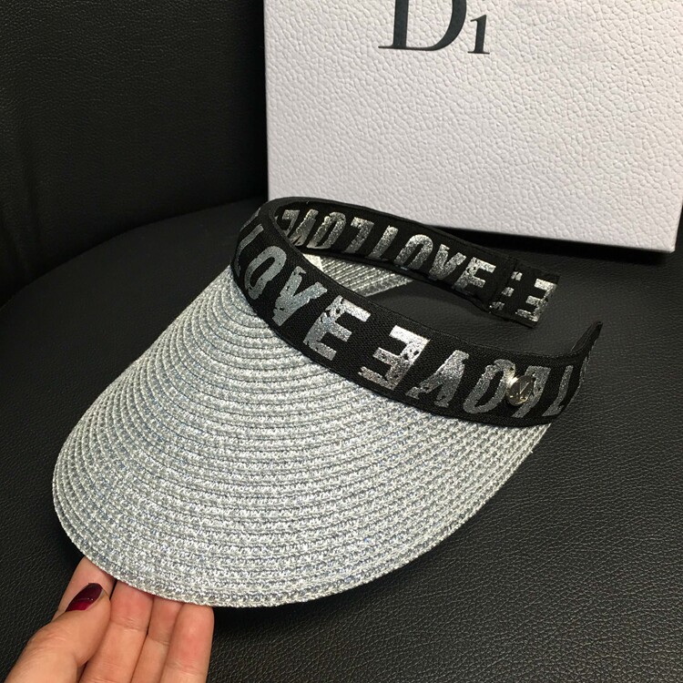 Women's summer hats, straw hats for face protection and sun protection, fashionable open-top versatile hats, letter casual cool hats, trendy detail image 3