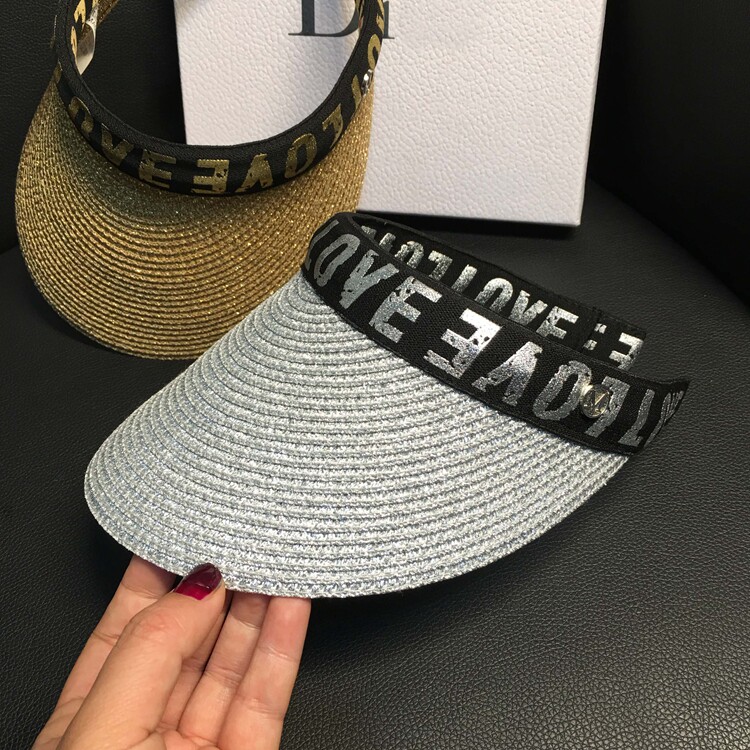Women's summer hats, straw hats for face protection and sun protection, fashionable open-top versatile hats, letter casual cool hats, trendy detail image 15