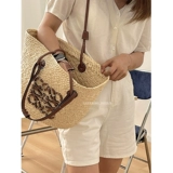 Летняя вместительная и большая сумка через плечо, пляжная соломенная барсетка, сумка на одно плечо
