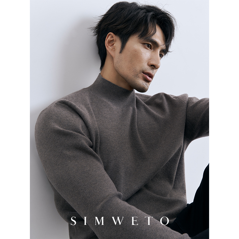 Autumn and Winter Warm Essential: Modal Skin-Friendly and Comfortable Half-Turtleneck Sweater for Men, Wool Knit Base Layer for Winter Autumn and Winter Warm Essential: Modal Skin-Friendly and Comfortable Half-Turtleneck Sweater for Men, Wool Knit Base Layer for Winter