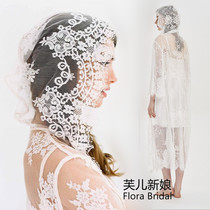 Fur hooded lace wedding photo pajamas Bride long morning robe robe two-piece designer wedding sexy