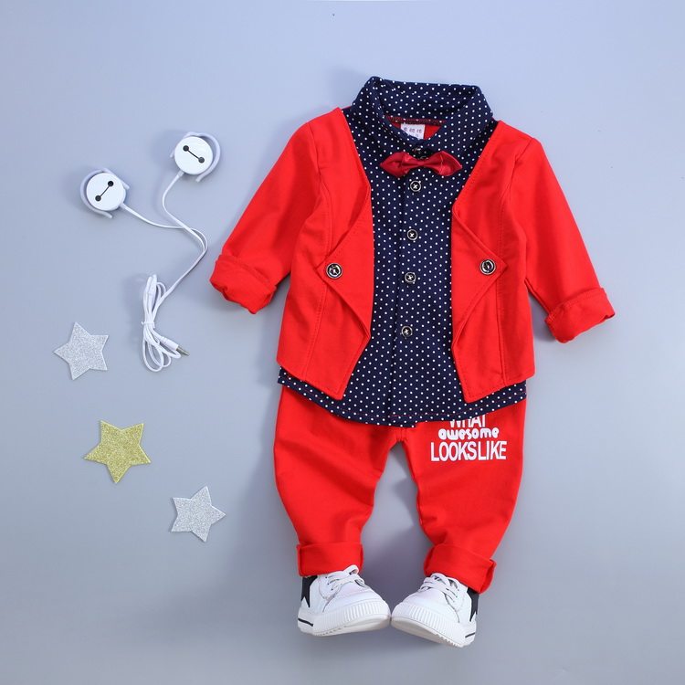 Cotton 1-4 years old boys autumn long-sleeved suit one-year-old baby autumn children's clothes children's boys children's clothing tide