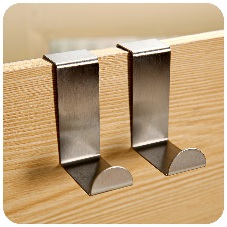 Stainless steel door rear hanger nail-free door hanging hanger plus coarse clothing cap ticking rack No-mark clothes hanger