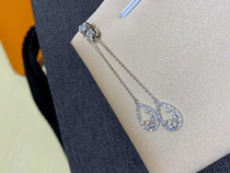 Diamond water drop ear line two diamond ear nails ice crystal 18k gold South Africa real drill