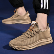 2019 autumn new sports shoes mens flying woven breathable running shoes students soft bottom wild tide shoes casual mens shoes