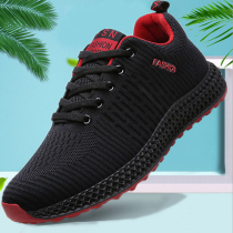 2019 autumn new mens shoes Korean version of Joker sports shoes mens flying woven breathable single shoes soft bottom non-slip driving shoes