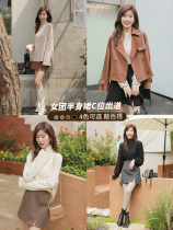 Suiben skirt autumn and winter womens 2020 new solid color wild side split hip skirt thin a-word wool short skirt