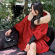 Little Witch Cloak 2023 Autumn and Winter New Sweet Wool Wool Short Hooded Coat Fox Fur Collar New Year's Coat