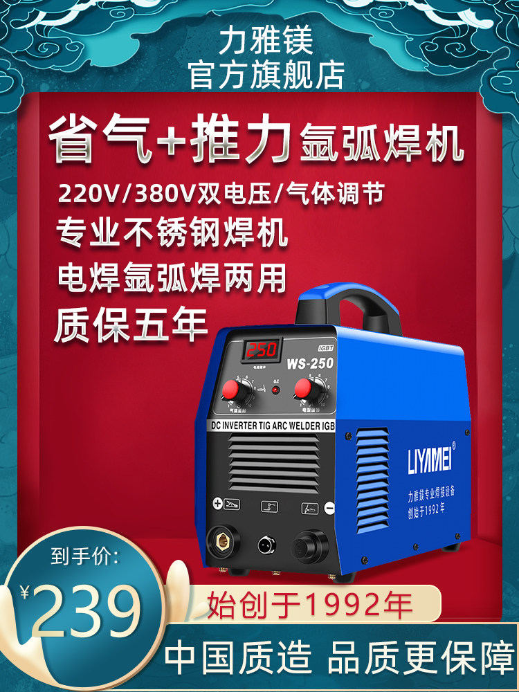 Liya magnesium WS-250 stainless steel welding machine Industrial grade 220V argon arc welding machine Household small dual-use welding machine