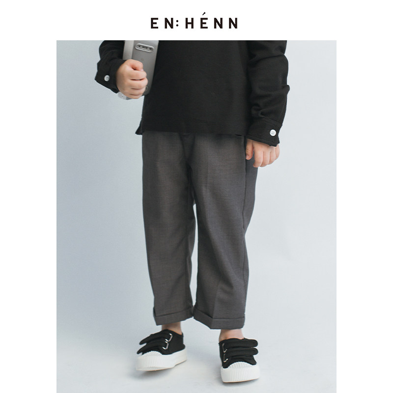 enhenn child clothing children Western pants slim fit 2022 spring new toddler pants girl pants boy casual pants