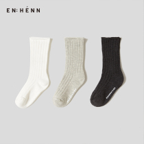  ENHENN childrens clothing childrens socks spring and autumn baby sweat-absorbing tube socks boys and girls non-slip breathable cotton socks