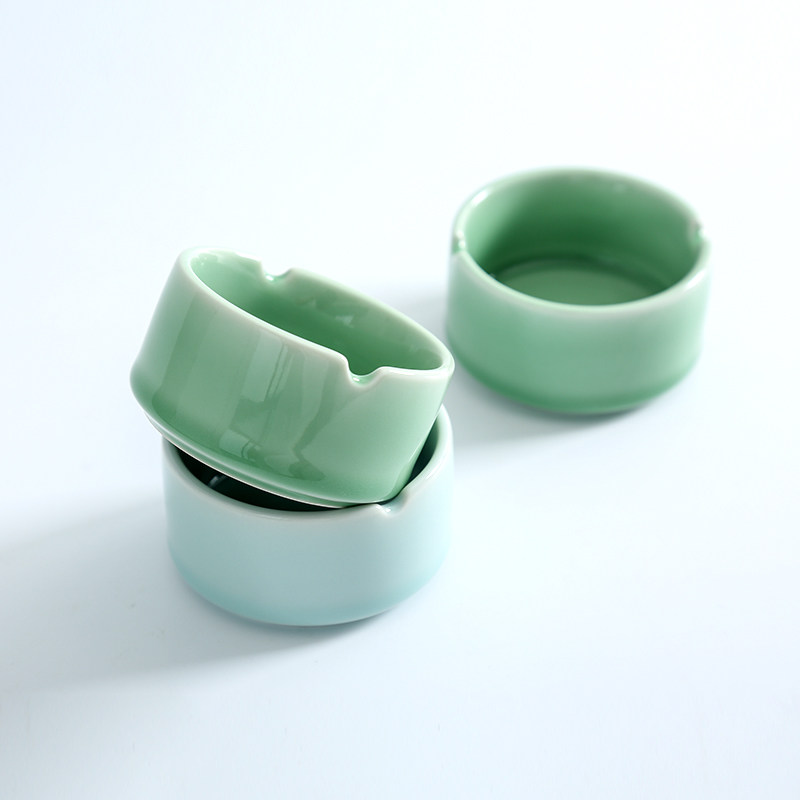 Nine artisans Simple Ceramic Office Living Room Ceramic ashtray fashion and practical Chinese style customization