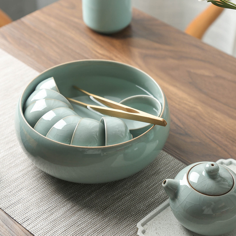 Boutique Ceramic Large Tea Wash Ceramics Large Co-washing Ceramics Coffee Bowl Kung Fu Tea Accessories Tea Cell Accessories Water Bunker