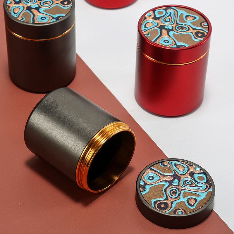 Creative Trumpet Portable Metal Tea Leaf Jar China Wind Personality Small Tea Jar Upscale Tea Gift Box Packaging Jar Tea Box